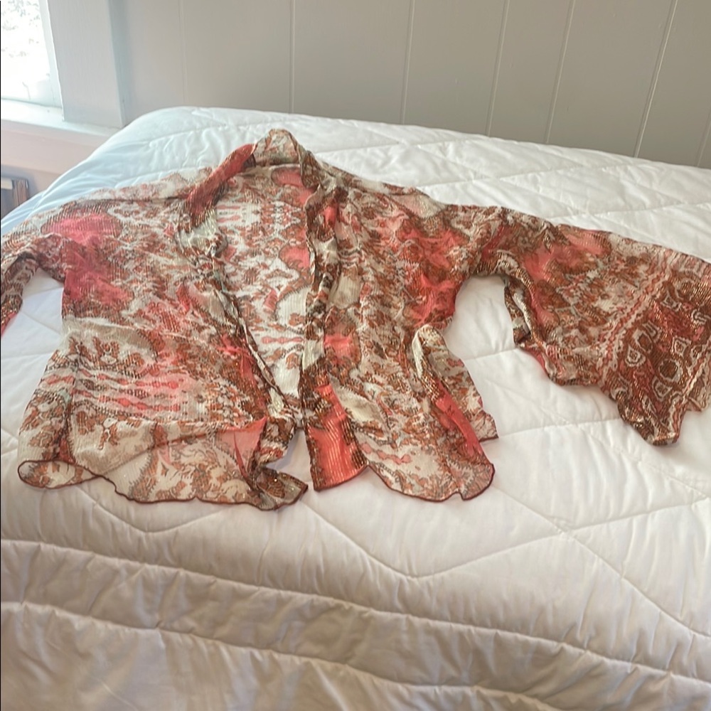 Sheer Floral Kimono Top